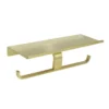 Modern Bathroom Toilet Paper Double Holder With Shelf
