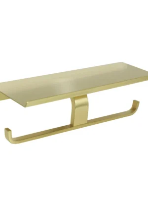 Modern Bathroom Toilet Paper Double Holder With Shelf