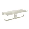 Modern Bathroom Toilet Paper Double Holder With Shelf