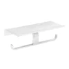 Modern Bathroom Toilet Paper Double Holder With Shelf