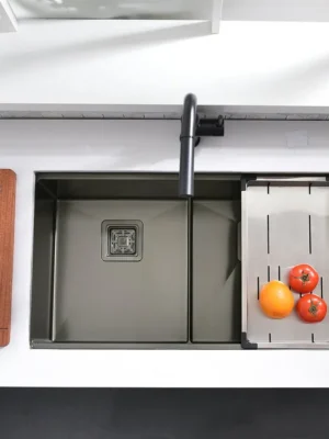 LMBUNS1515PGG06_700x700 32" Workstation Under Mount Double Bowls 50/50 Kitchen Sink - 16G