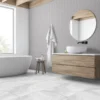 Stylish Watercolor White Polished Porcelain Tile  – 24x48