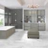 Stylish Watercolor White Polished Porcelain Tile  – 24x48