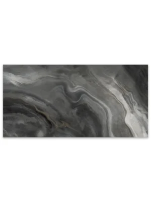 Modern Watercolor Grey Polished Porcelain Tile  – 24x48