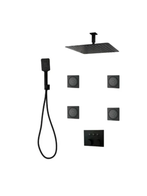 PLATINUM Push-Button Triple-Outlet Thermostatic Shower System – Kit 6