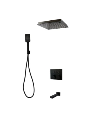 PLATINUM Push-Button Triple-Outlet Thermostatic Shower System – Kit 4