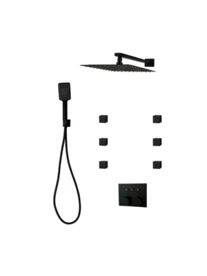 PLATINUM Push-Button Triple-Outlet Thermostatic Shower System – Kit 5